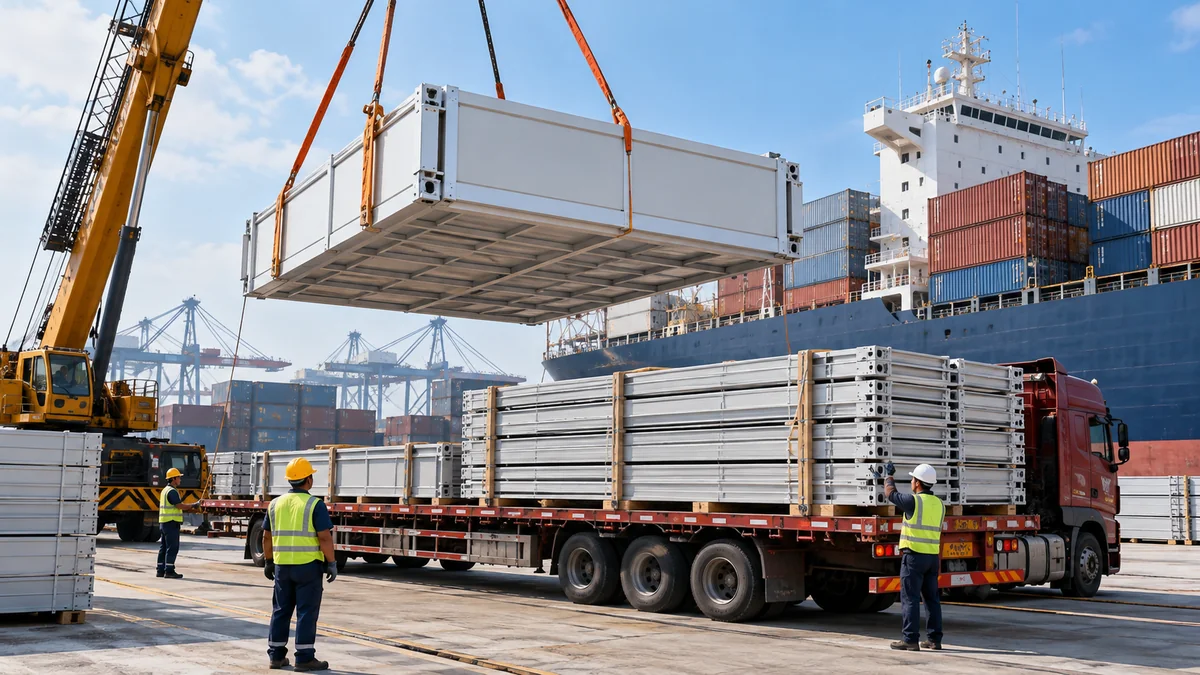 Quick-Assembly Houses — packing and transport
