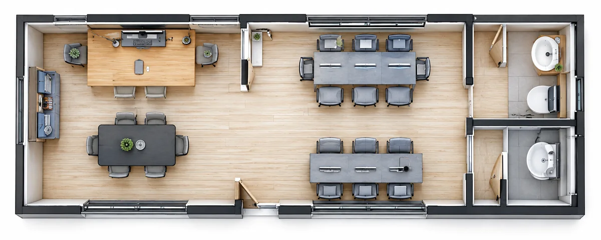Quick-Assembly Houses — Office Layout