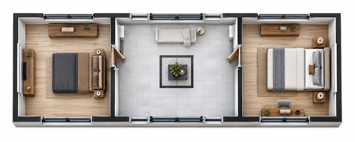 Quick-Assembly Houses — Single Room Layout